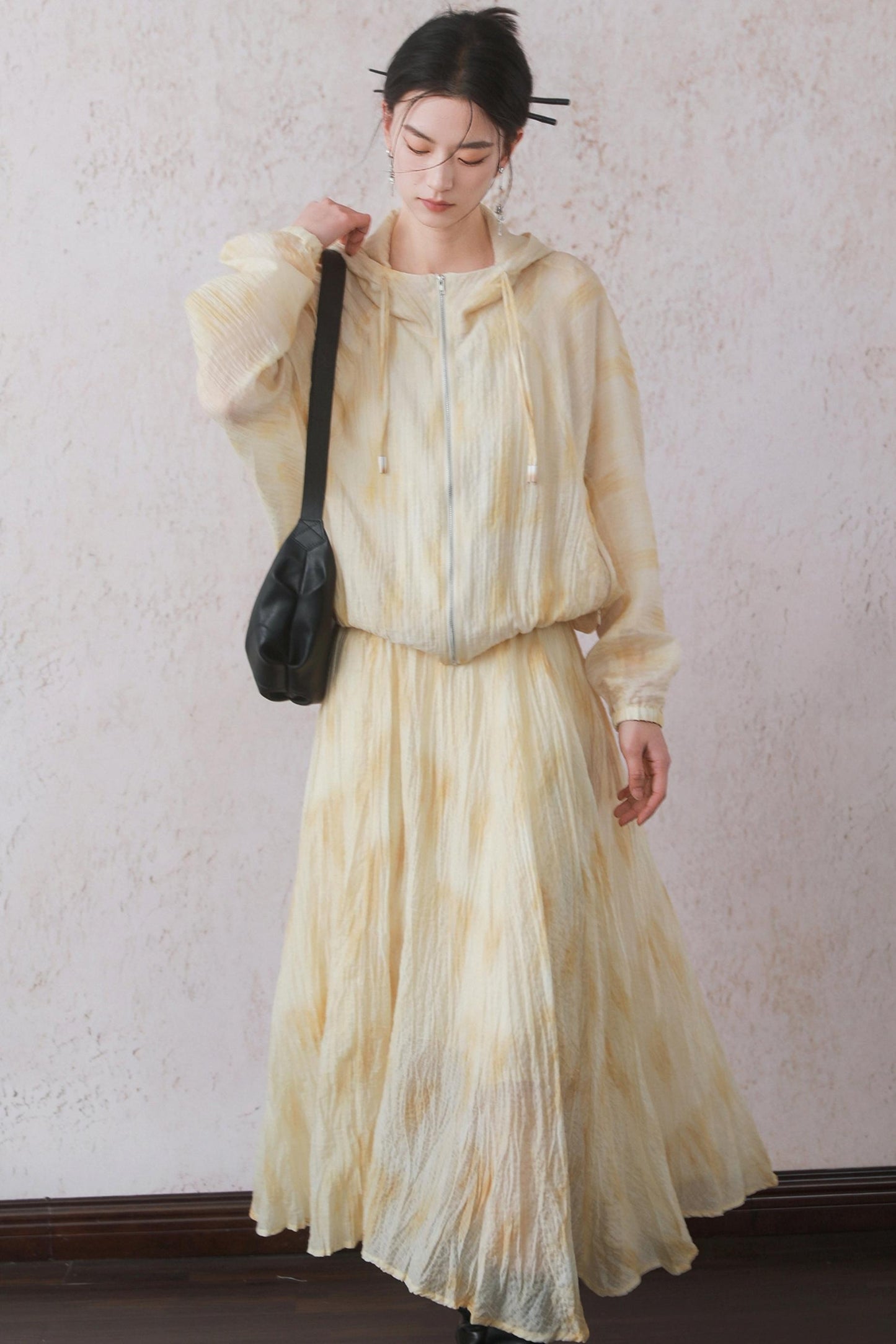 Lightweight Cheese Yellow Hooded Jacket