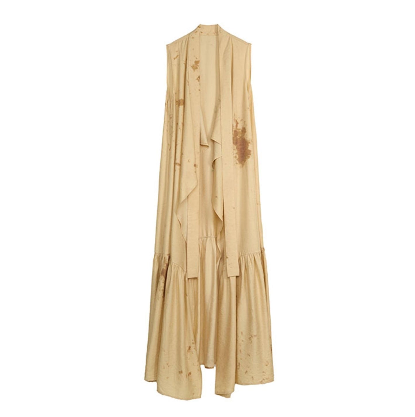 Tea-Dyed Flowing Belted Jacket