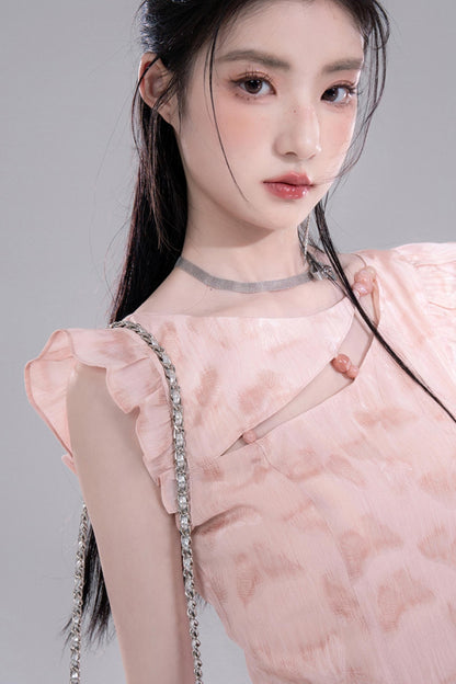 Floral Pink A-Line Dress