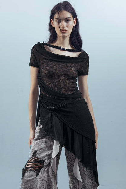 Irregular Beaded Tee