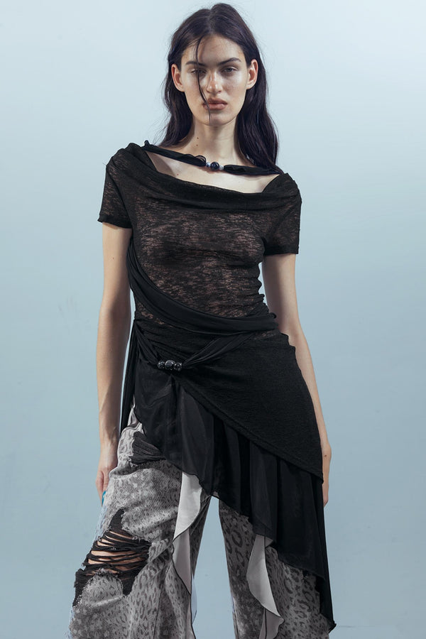 Irregular Beaded Tee