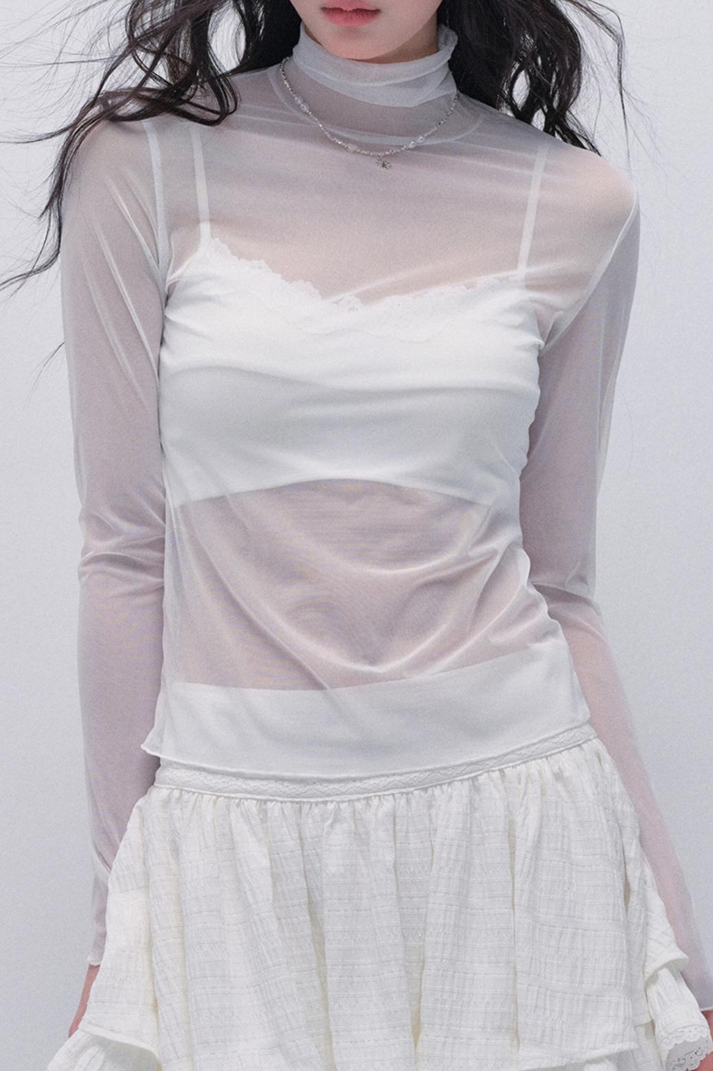 Delicate Tulle Layered Top