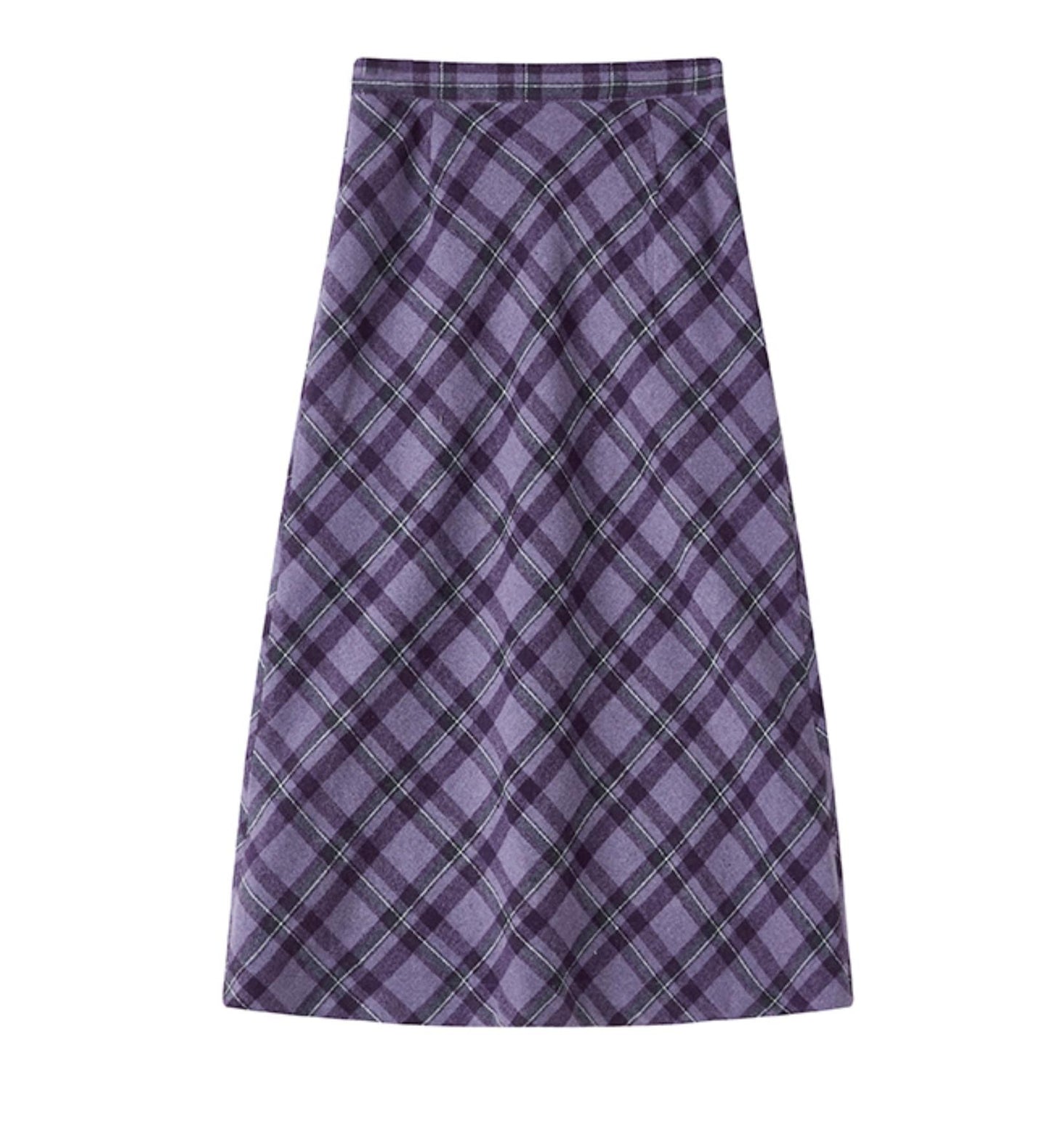 Check A-Line Tweed Skirt