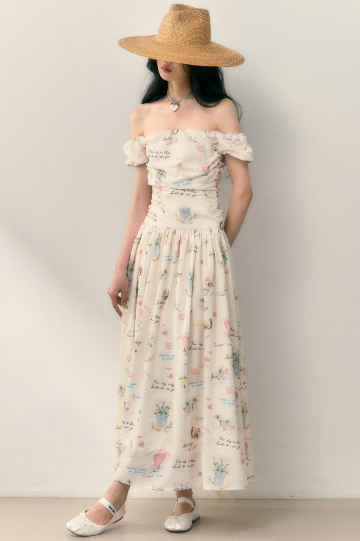 Pastel Lotus Neck-Tie Oriental Dress
