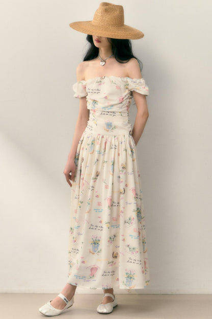 Pastel Lotus Neck-Tie Oriental Dress