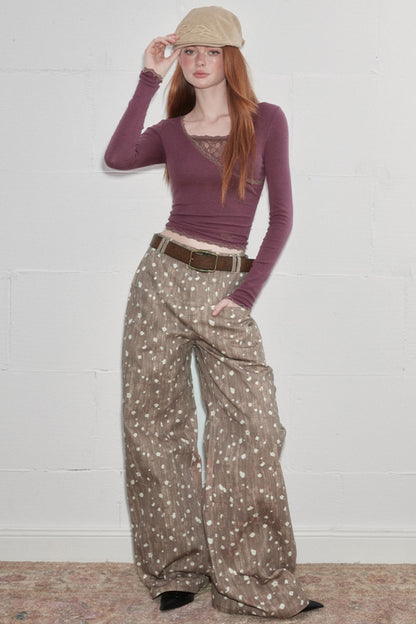 Lace-Trimmed Asymmetrical Tee