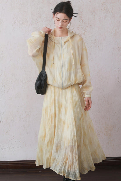 Yellow Pleated Skirt