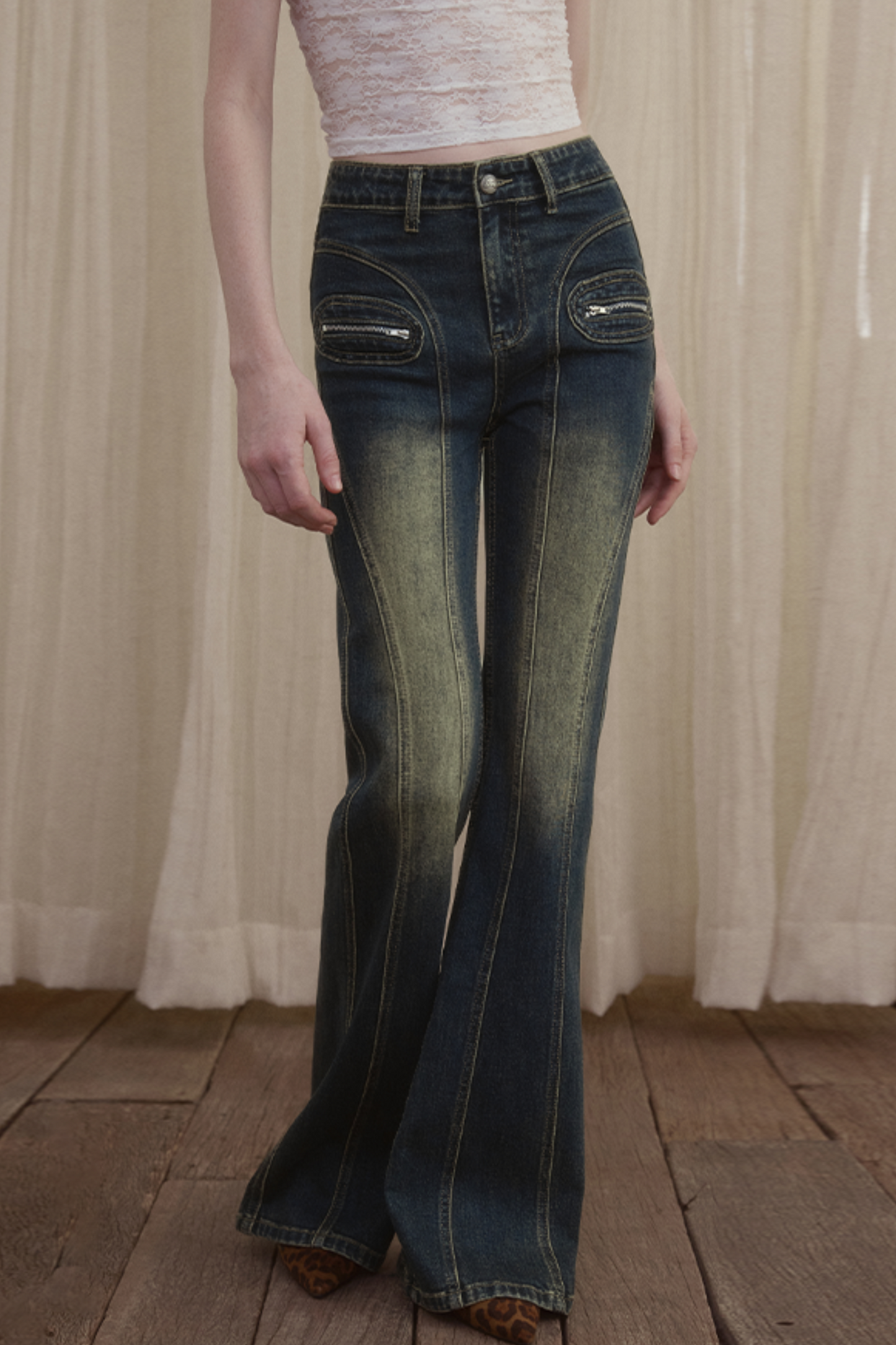 Flare Embroidered Jeans