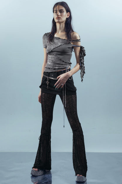 Spliced Rivet Short Sleeve Tee