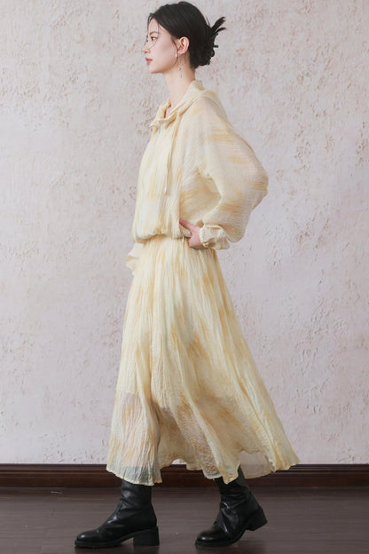 Lightweight Cheese Yellow Hooded Jacket