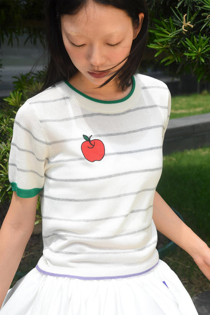 Red Apple Striped Tee