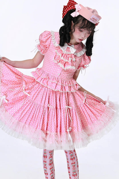 Pink Polka Dot Skirt