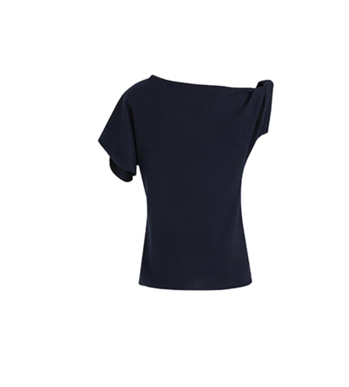 Elegant Slant Shoulder Top