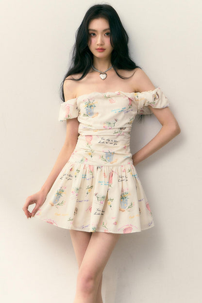 Pastel Lotus Neck-Tie Oriental Dress
