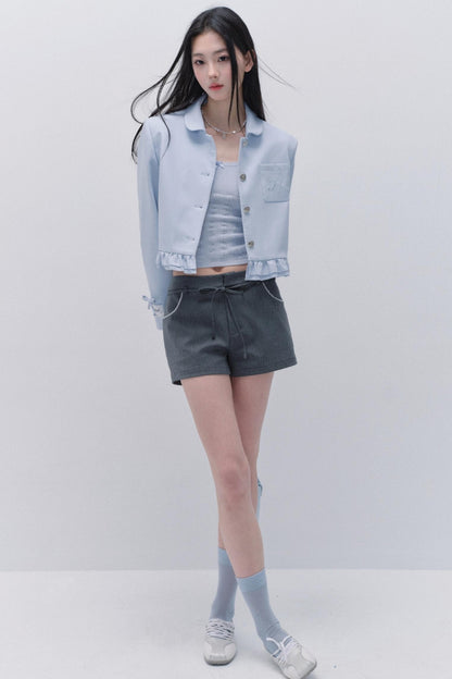 Style Shoulder Cropped Jacket