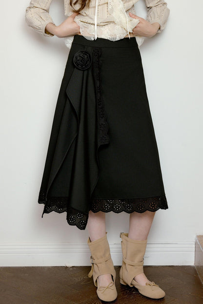 Original Black Retro A-Line Skirt