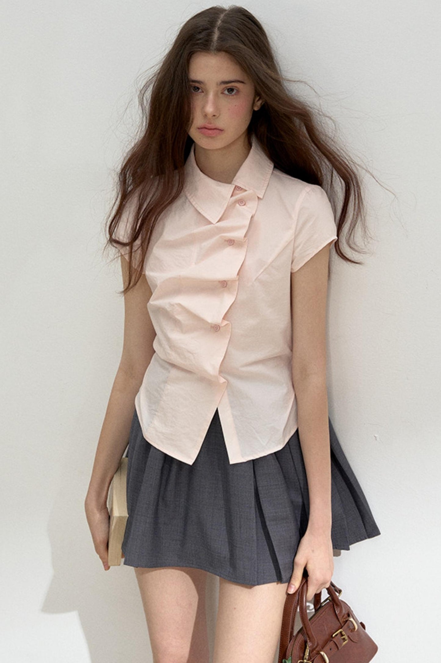 Pink Ruffle Lace Blouse