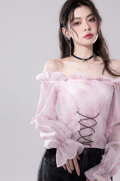 Peach Blossom One-Shoulder Top