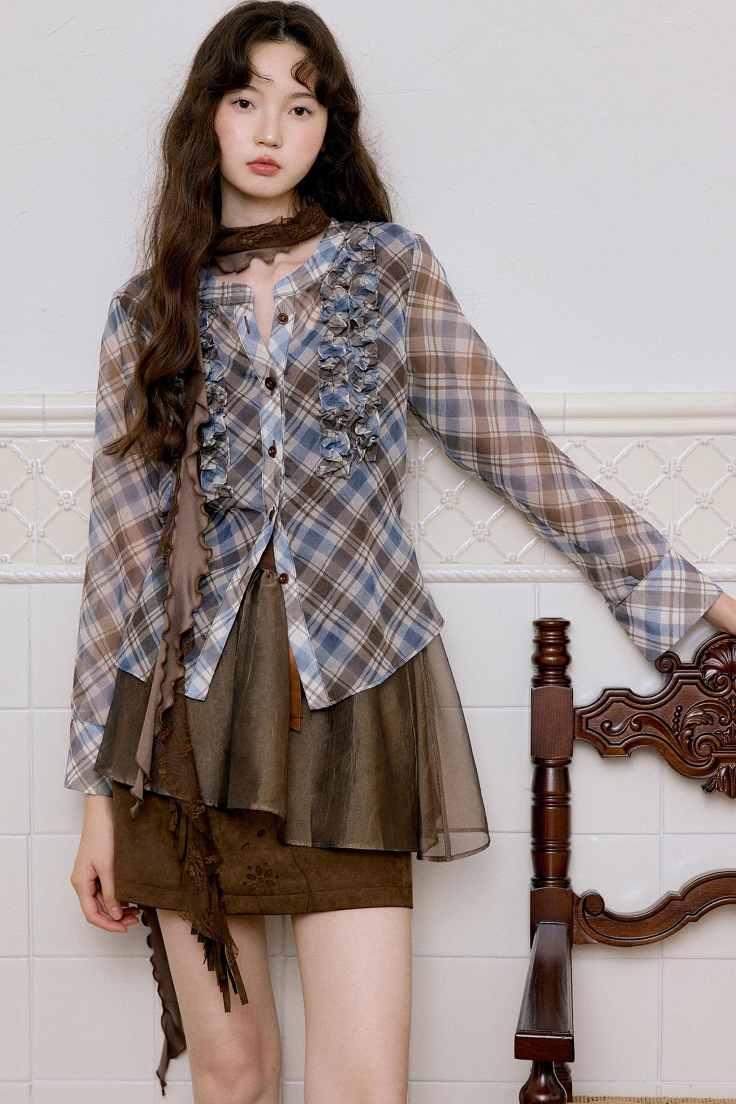 Blue Vintage Check Dress