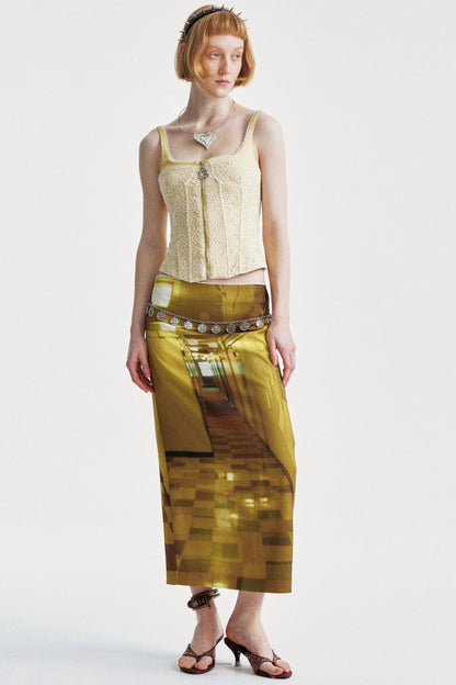 Gold Corridor Lace Half Skirt