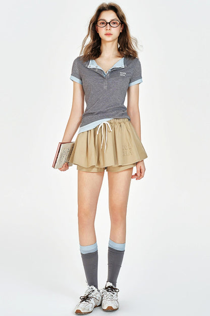 Mint Color Layered Slim Fit T-Shirt