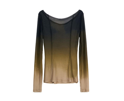 Slim Fit Gradient Mesh Tee