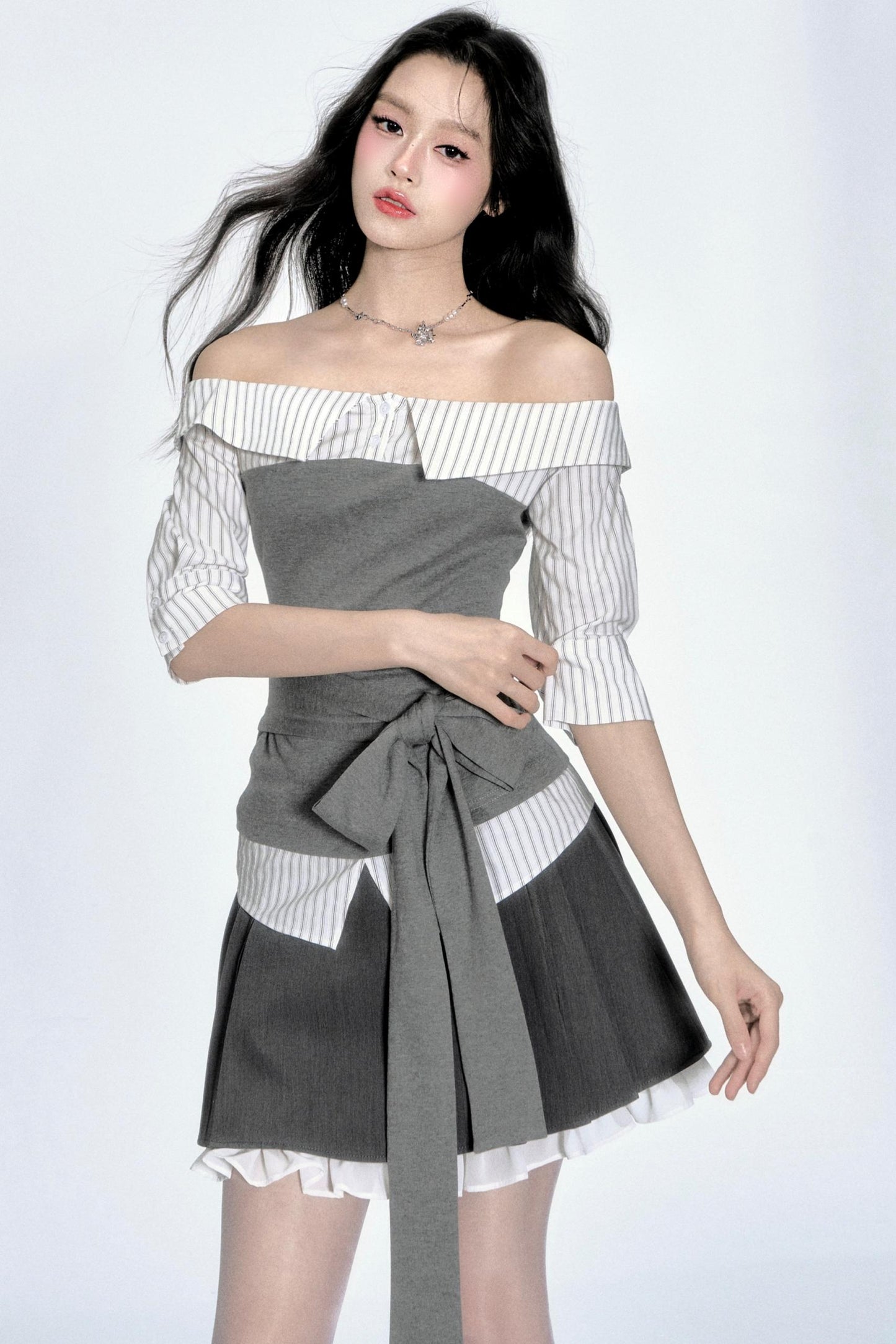 Patchwork One-Shoulder Top