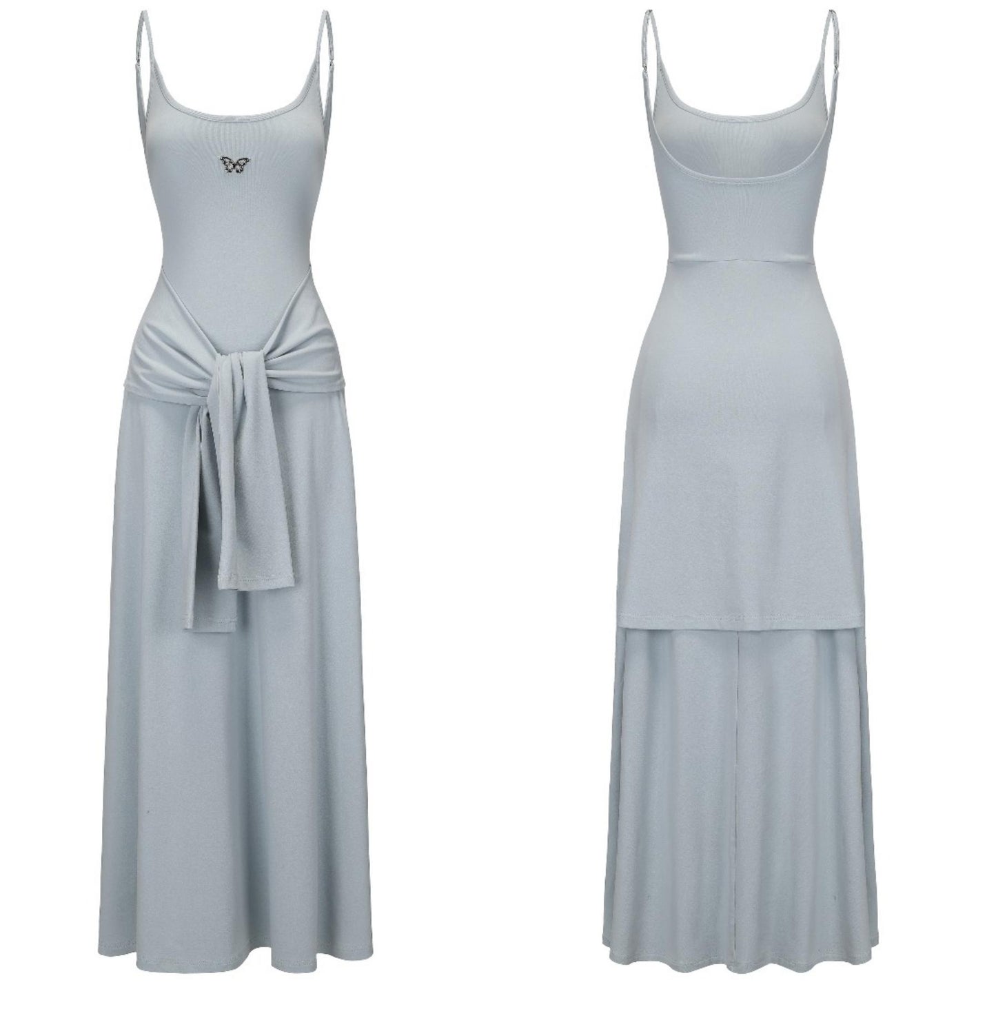 Tie-Waist Halter Maxi Dress