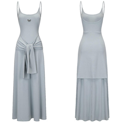 Tie-Waist Halter Maxi Dress