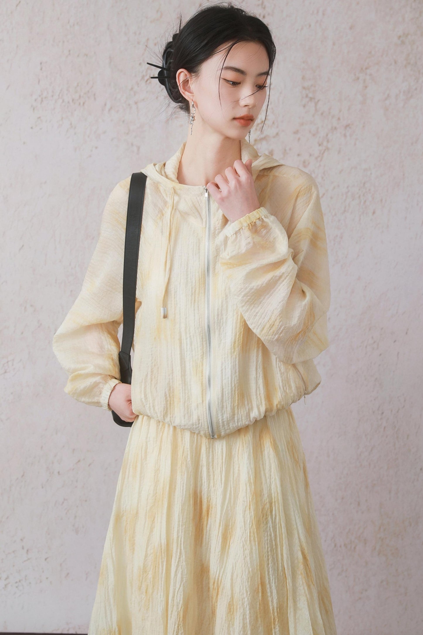 Lightweight Cheese Yellow Hooded Jacket