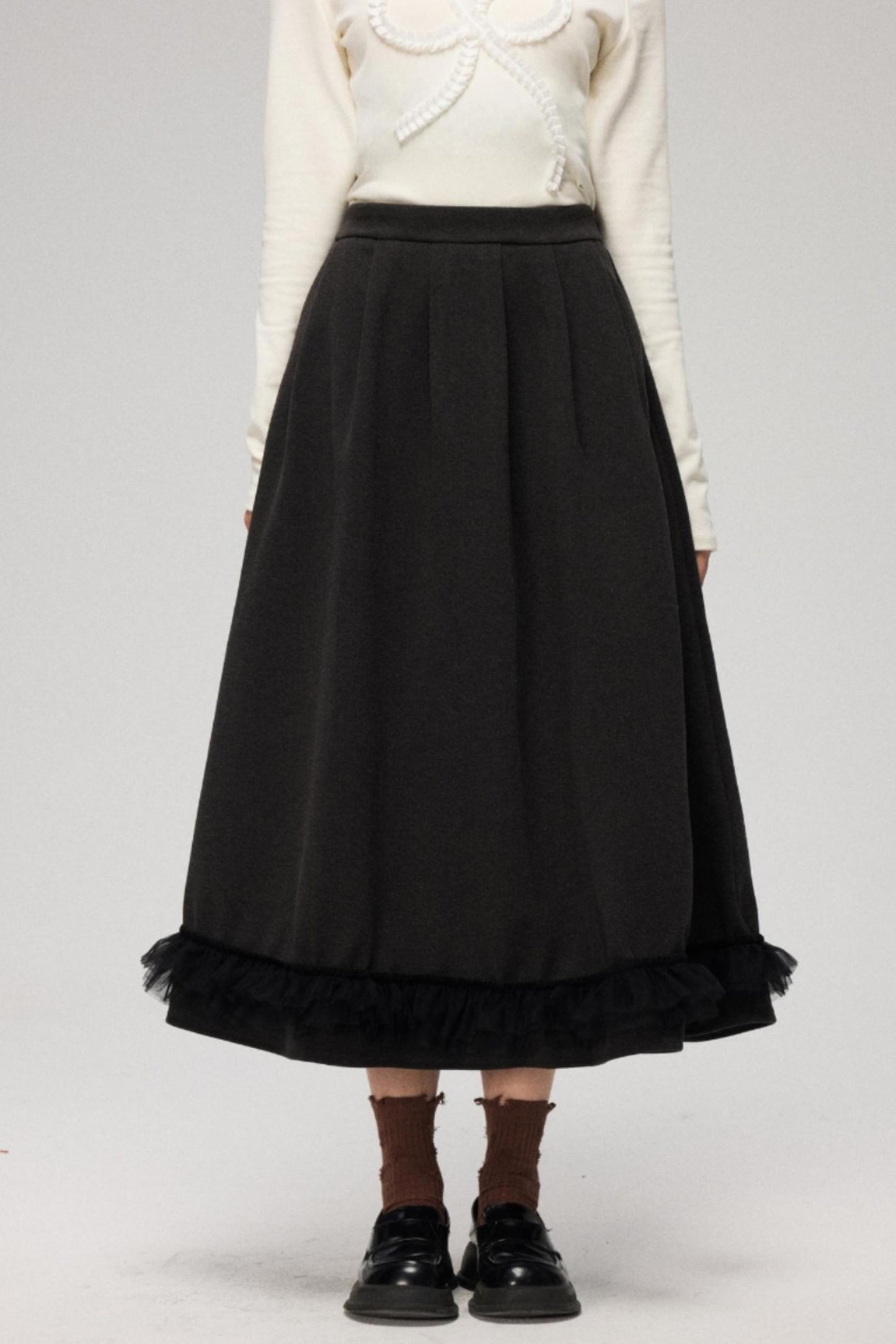 Tweed Mesh A-Line Skirt