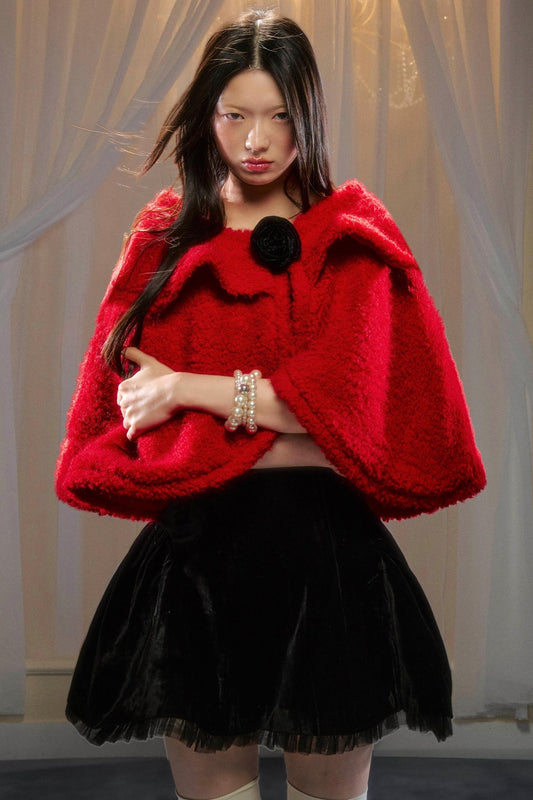 Soft Lamb Fur Poncho