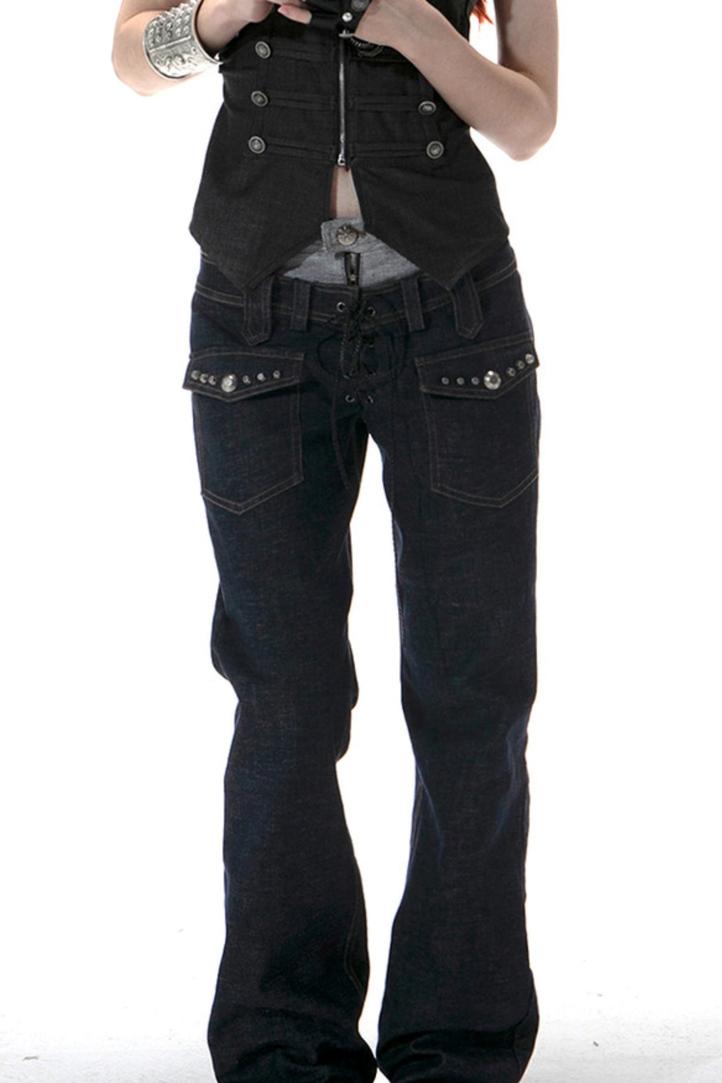 Color Block Slim Fit Jeans