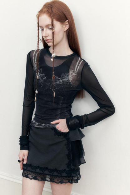 Yuan Lace Tulle Top