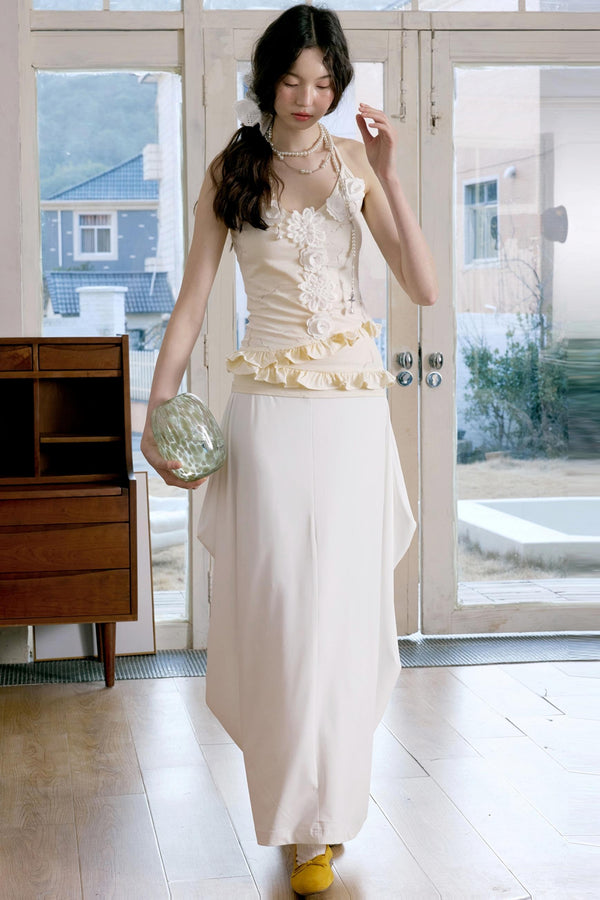 Apricot Lace Cocoon Duo Dress Set-Up