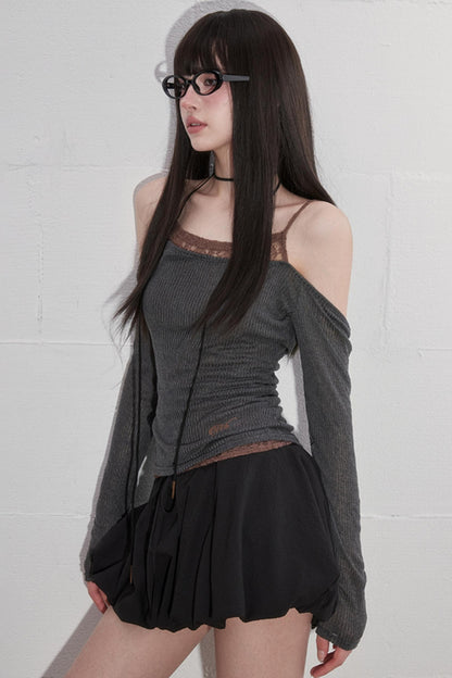 Fake Layered Lace Top