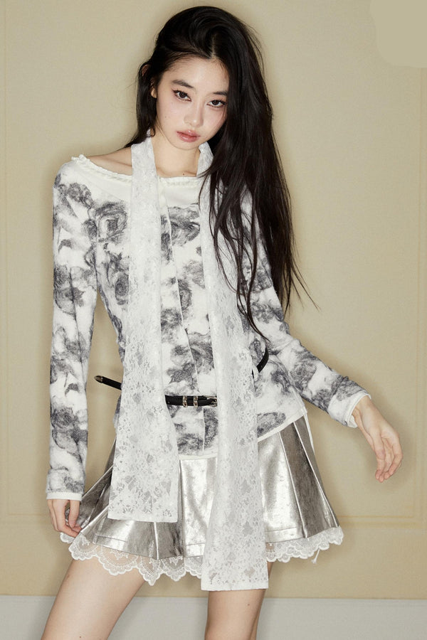 Purple White Duo Top