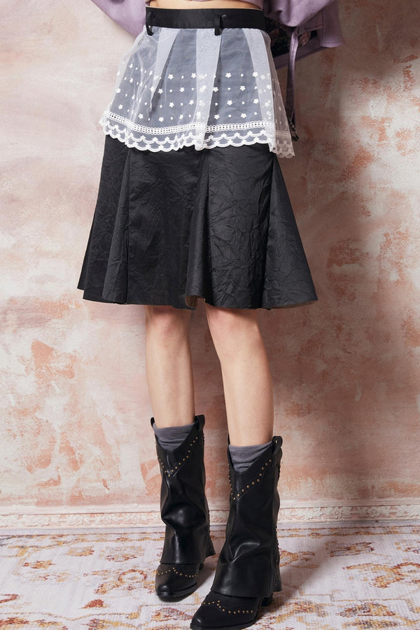 Black Lace Halter Skirt