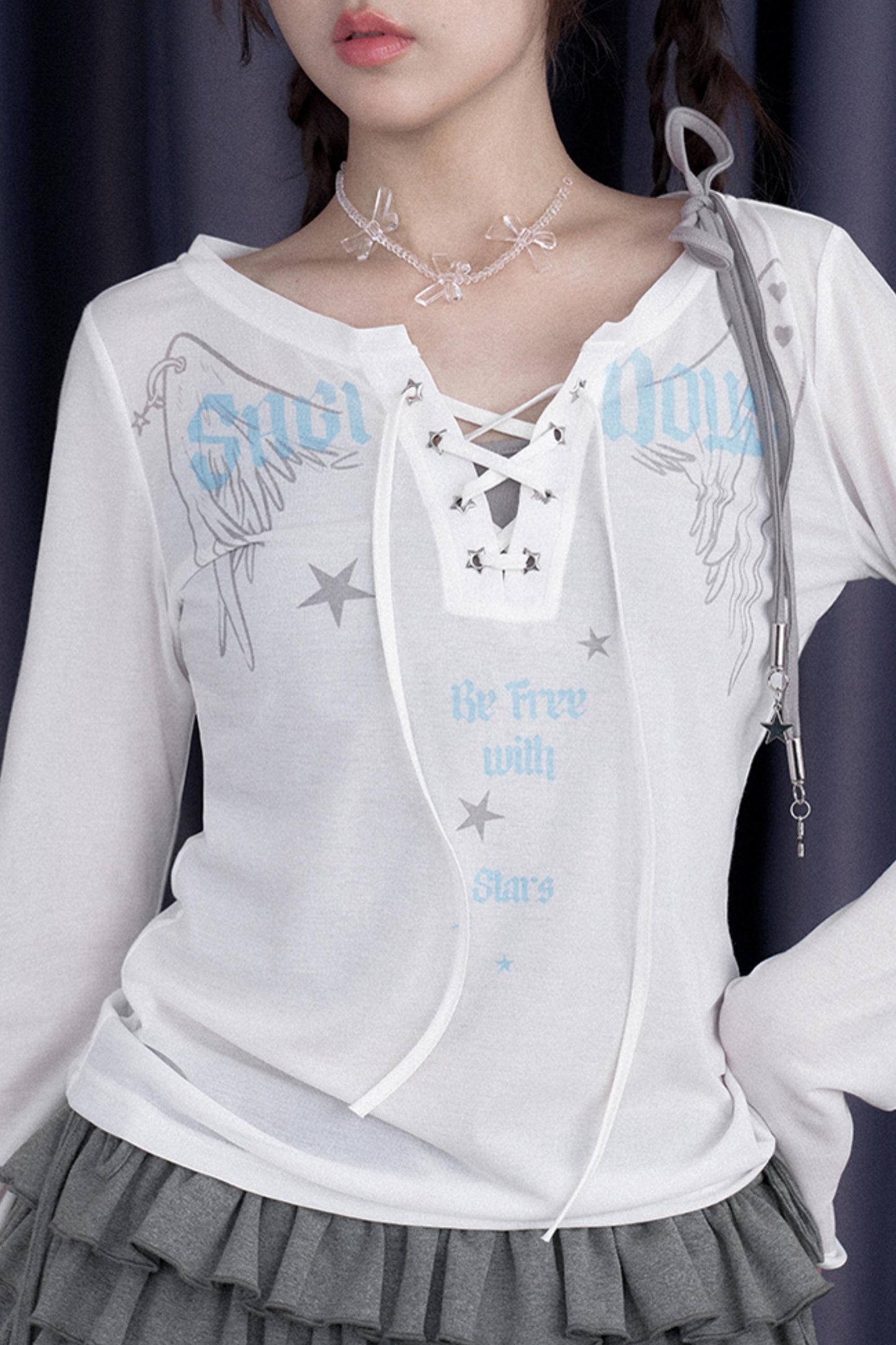 White Angel Wing Coverup Top Set-Up