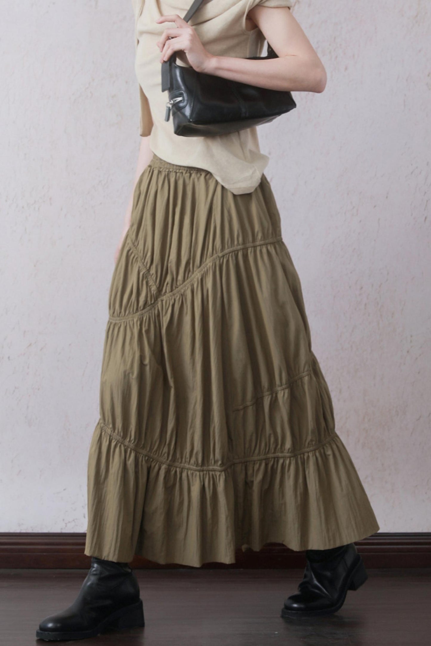 Yellow-Brown Bustier Skirt