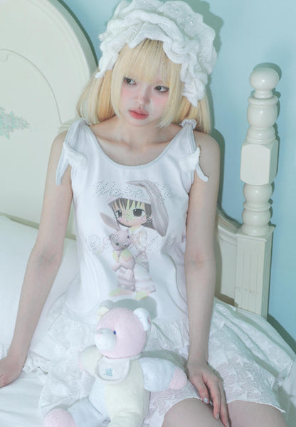 Ruffled Rhinestone Camisole