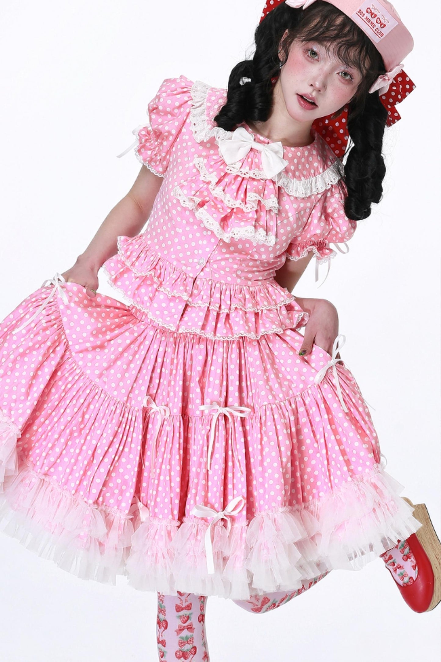 Pink Polka Dot Skirt