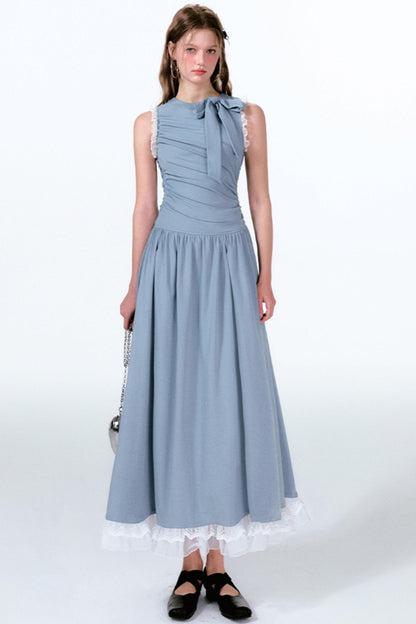 Blue Butterfly Pleat Dress