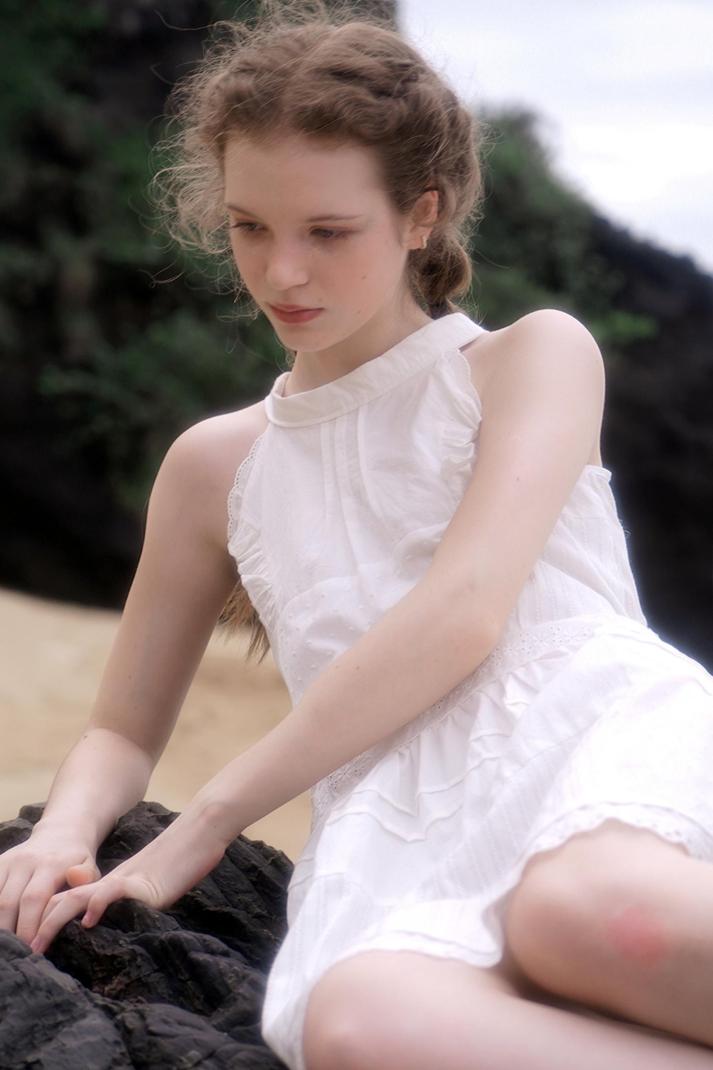 White Bow Tie Dress