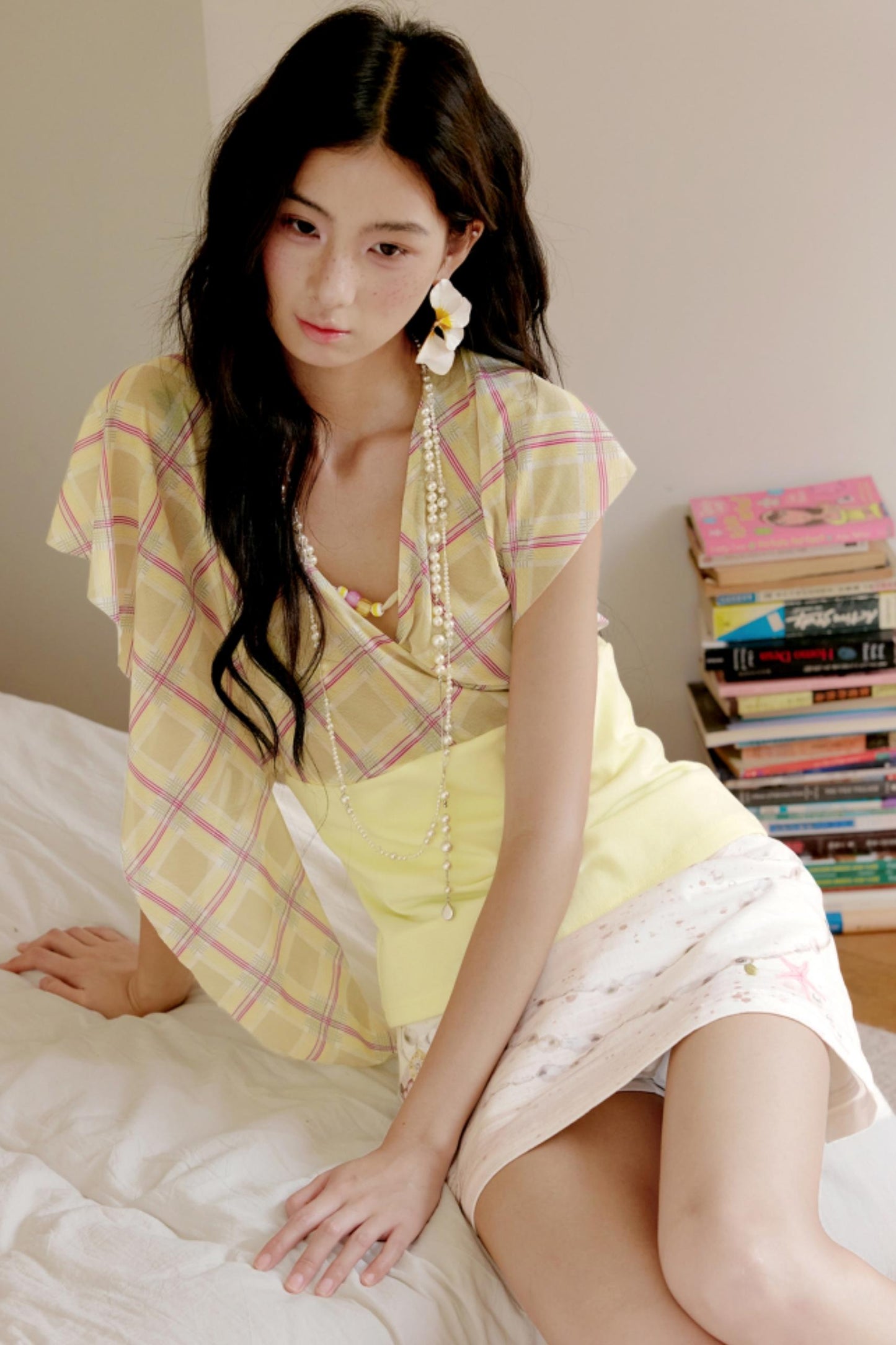 Yellow-Green Plaid Top