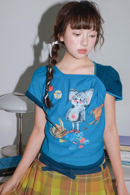 Blue Mouse Kink Design T-Shirt