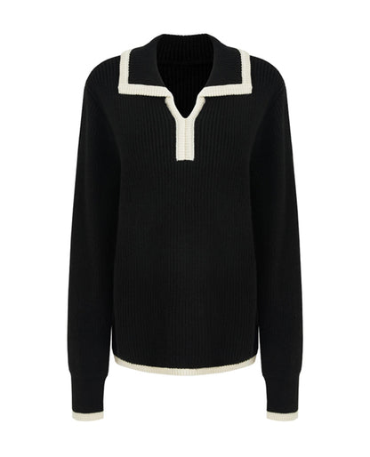 Elegant Monochrome Knit Top