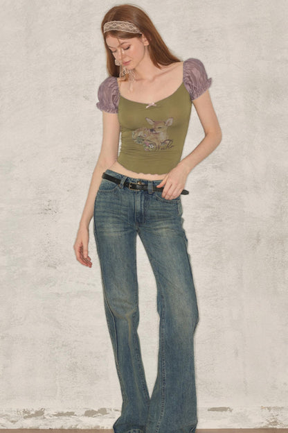 Summer Vintage Straight-Leg Jeans