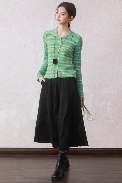 Green Chipping Knit Jacket