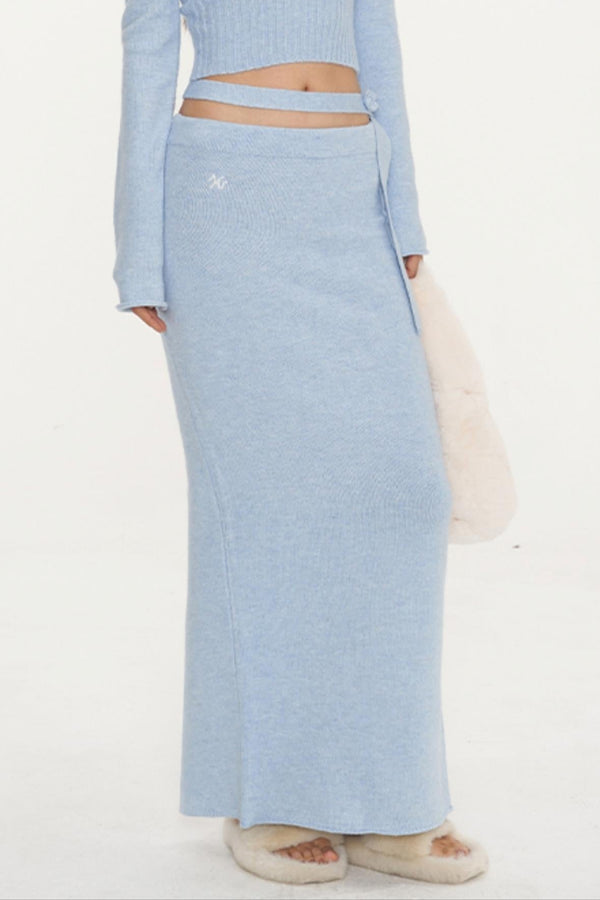 Split Halterneck Knit Set-Up